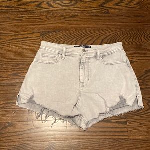 Hollister High Rise Light Grey Jeans Shorts